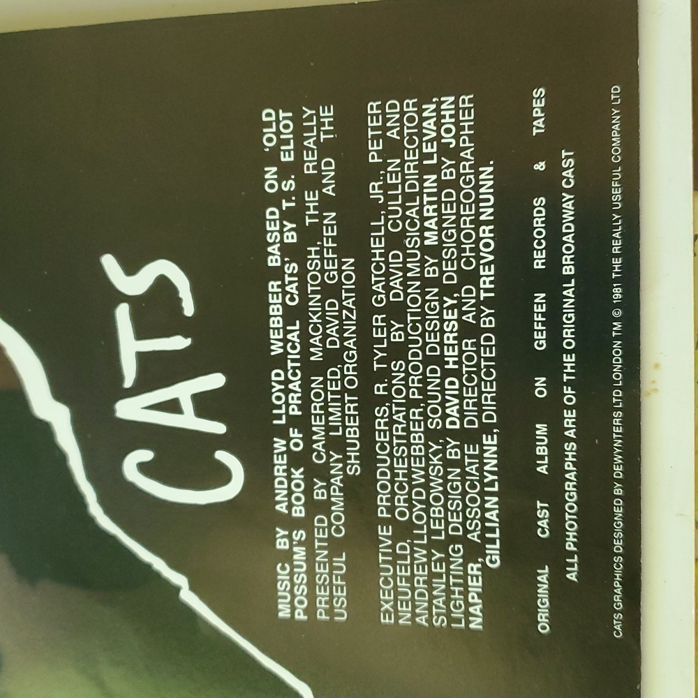 🩵 1981 CATS Musical Broadway Program & Cast Bio Insert Chicago - Picture 2 of 7